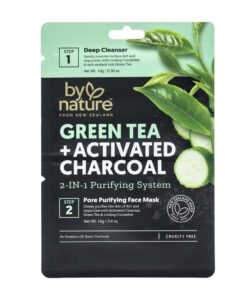 By Nature Green Tea + Activated Charcoal Mask 20g